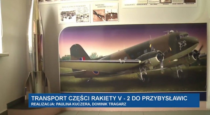 Transport części niemieckiej rakiety V-2 do Przybysławic